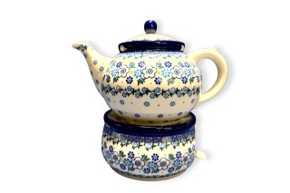 504 Bunzlau Theepot 1,2L met Theelicht 2077X  504 Bunzlau Set Theepot met Theelicht